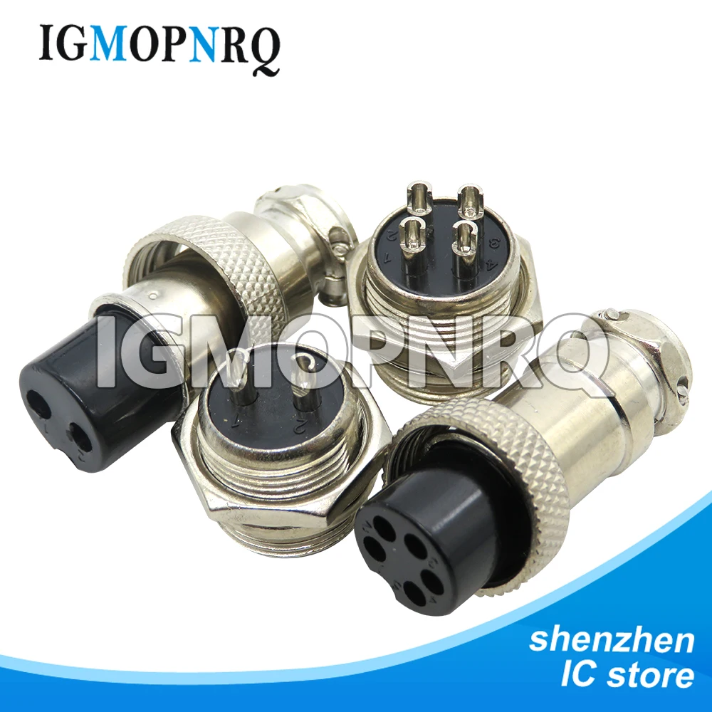 1Set GX16 2/3/4/5/6/7/8/9 Pin Male & Female 16mm ibuw Metal Circular Aviation Connector Socket Plug 2PIN 3PIN 4PIN 5PIN 6PIN