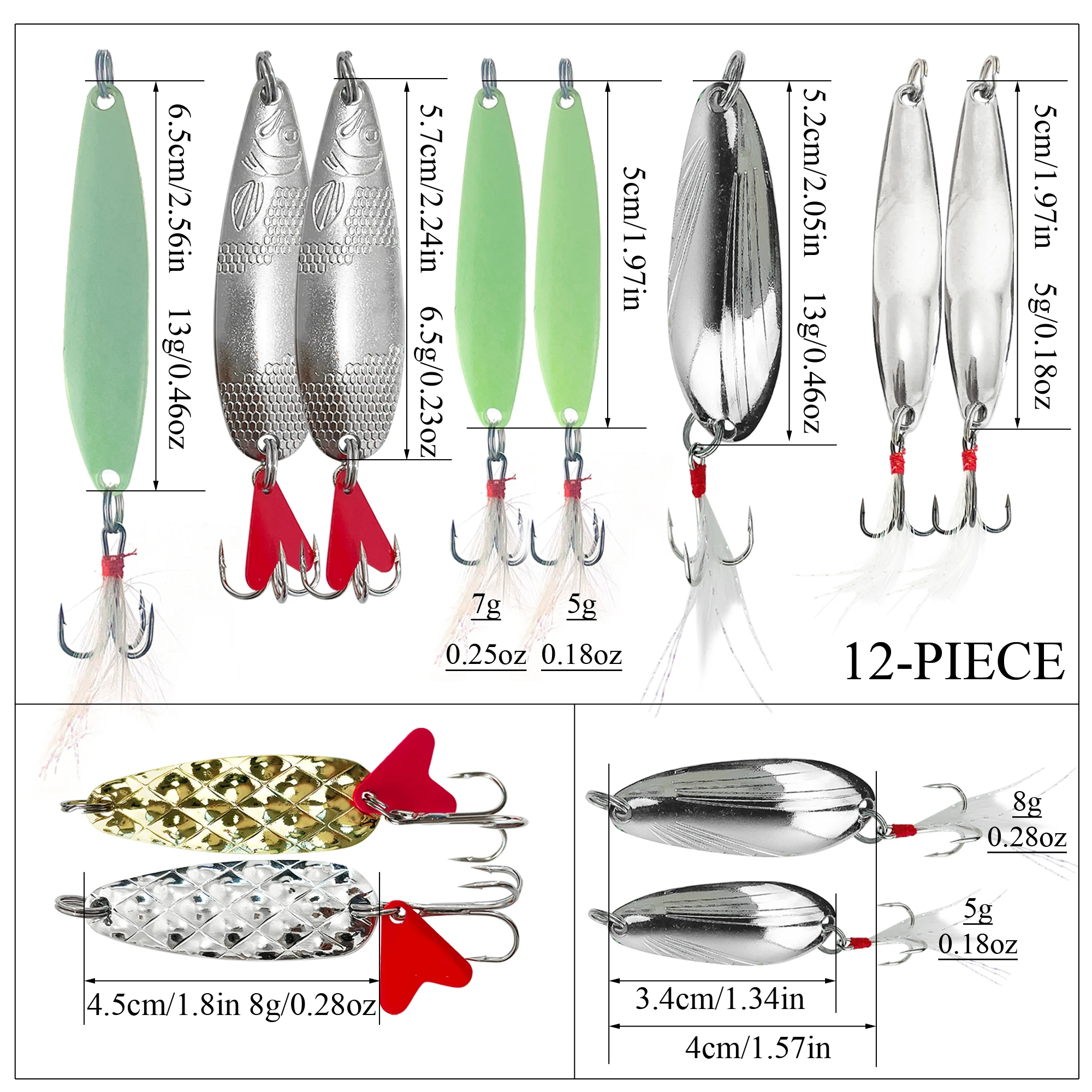 FREE FISHER 12pcs Metal Fishin - Fishing Lure Spinnerbait review and price