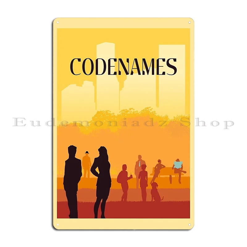 Codenames Board Games Minimalist Travel Metal Plaque Poster Personalized Wall Custom Club Club Personalized Tin Sign Poster