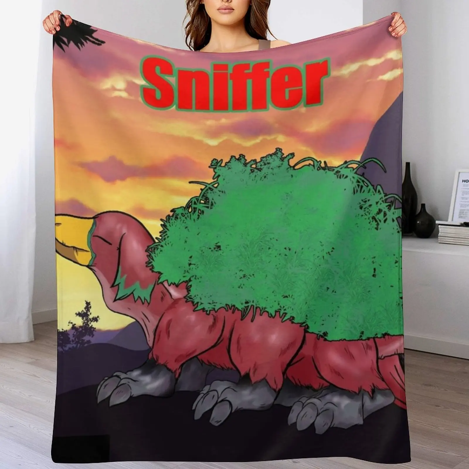 Sniffer Throw Blanket couch cozy soft plush fuzzy picnic outdoor blanket 4