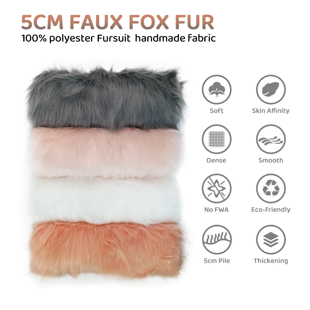 ZYFMPTEX 5cm Imitation Fox Hair Fabric  Artificial Polyester Fiber  Non Elastic Sewing DIY Animal Clothing Interior Decoration