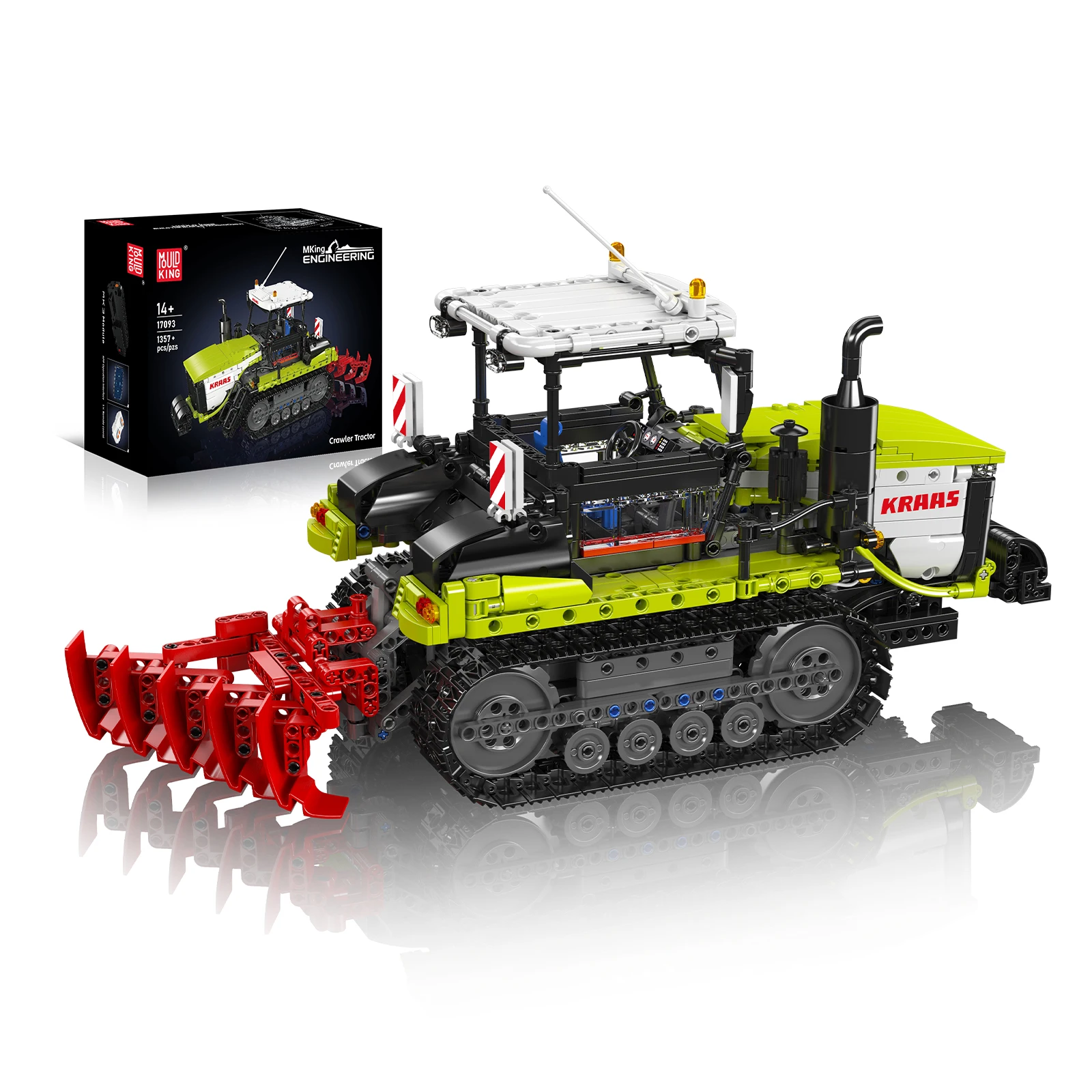 17093 Crawler Tractor Building Blocks 1357pcs Construction Vehicle Model DIY Assembly Toy
