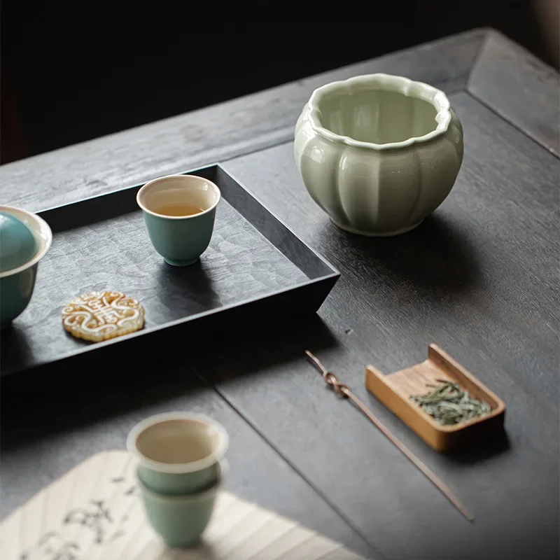 450ML Plant Ash Bergamot Building Water Tea Ceremony Accessories Water Basin Wastewater Tank Tea Washing Ashtray Multi-purpose