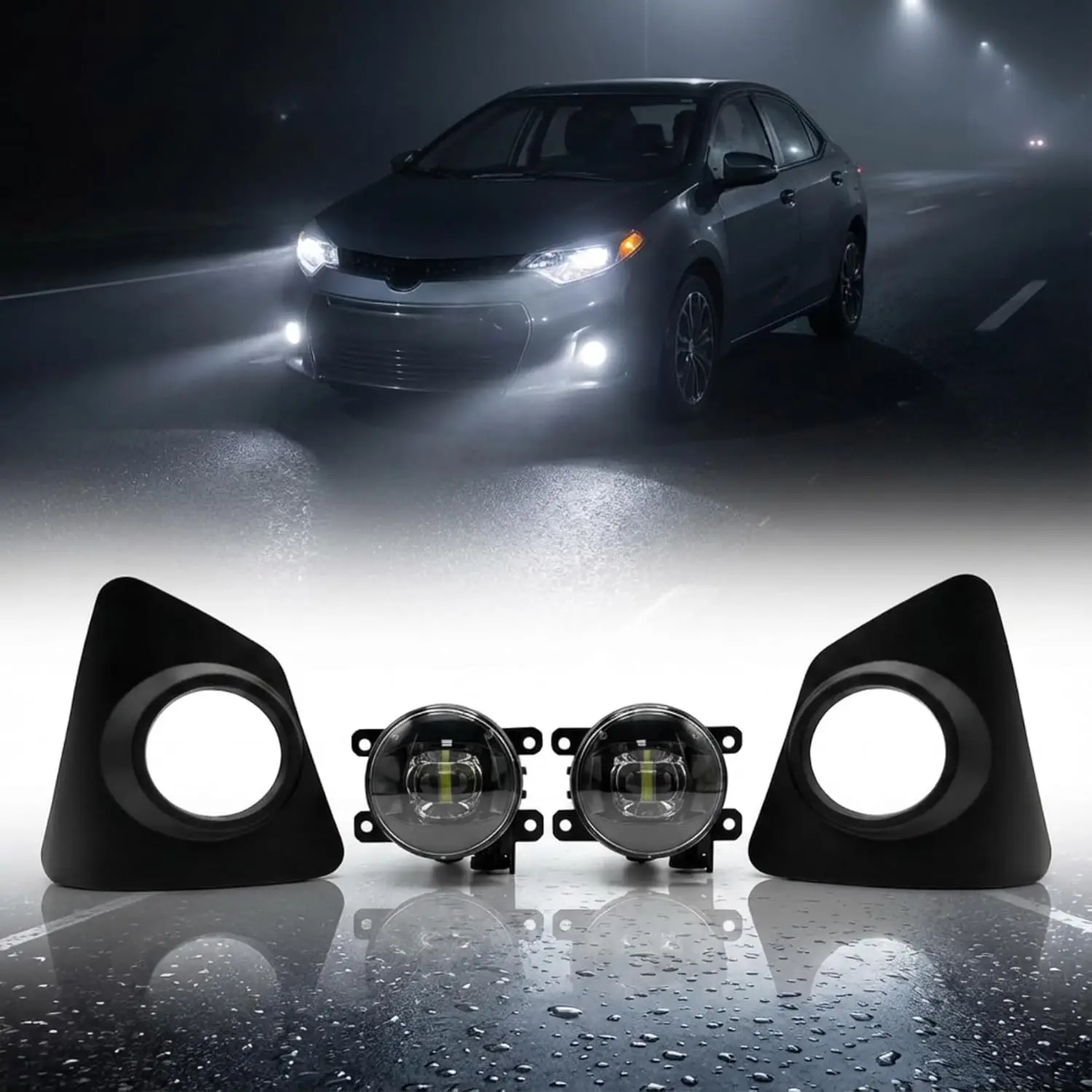LED Fog Light for Toyota Corolla S SE 2014 2015 2016 Fog lamp Assembly Replacement IP67 Waterproof Include Fog Wiring Harness