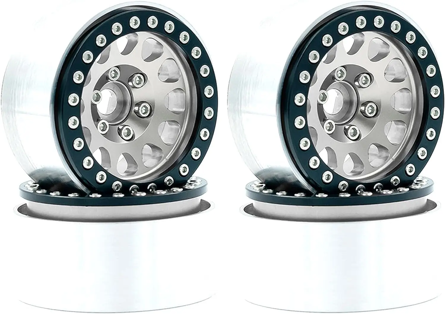 1.9" Metal Beadlock Wheel 120/48mm Tires Set 12mm for /10 RC Crawler Car Axial SCX10 90046 TRX4 TRX6  AXI03007 D90 Redcat Gen8