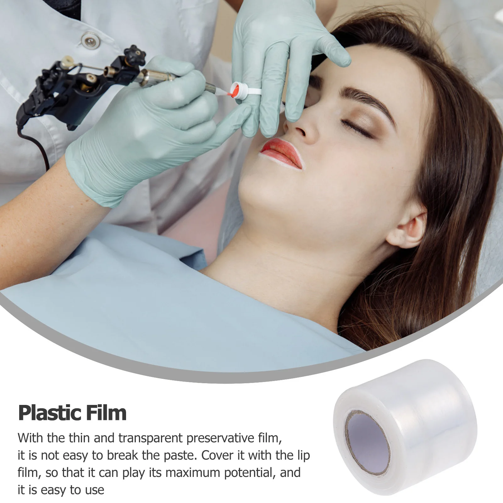 

3 Rolls Lip Film Paper Compact Structure Tough Plastic Wrap for Lip Preservation Film Makeup Accessories Travel Friendly