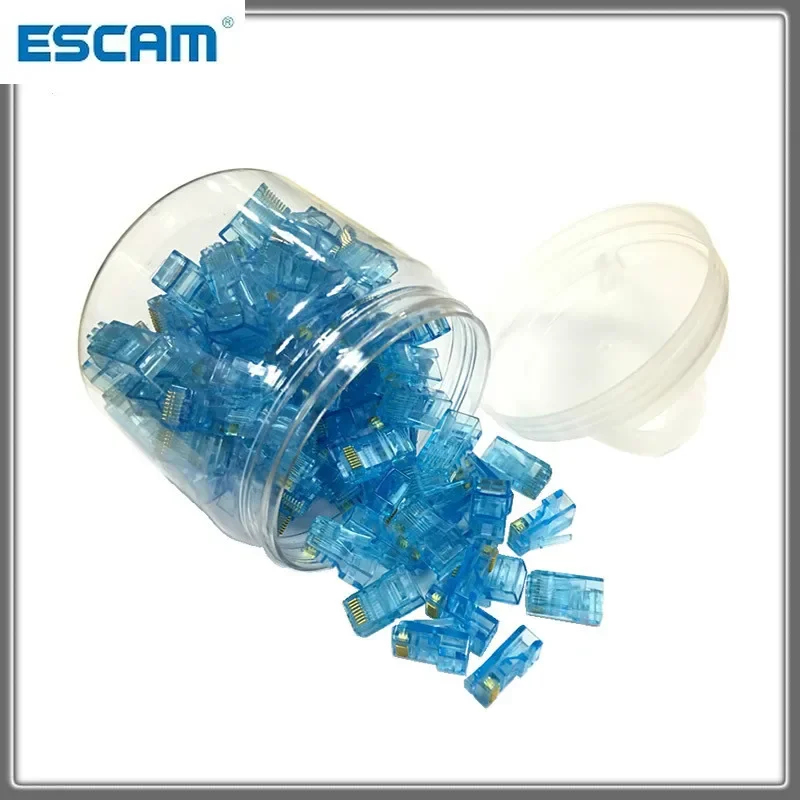 ‌Premium RJ45 Modular Plugs 100PCS‌ - CAT5E Network Connector, Low Resistance, Easy Installation, Limited-Time Bulk Sale