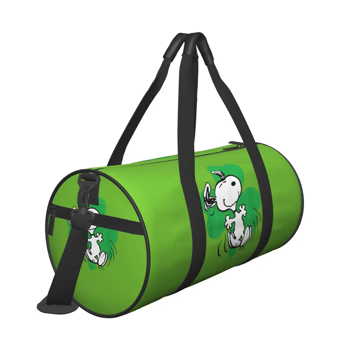 Male Female Travel Bag Peanuts St.Patricks Dancing Snoopy Shamrock Gym Bag Large Capacity Portable Handbag Training Sports Bag