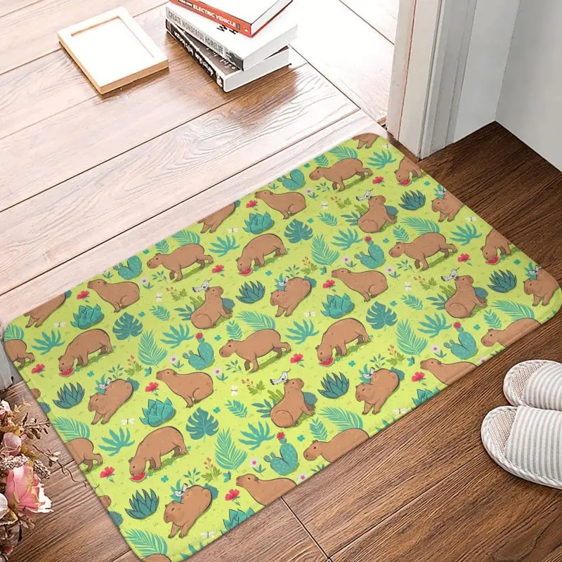 Custom Cute Animal Capybara Doormat Mat Anti-Slip Bath Kitchen Bedroom Rug Carpet 40*60cm