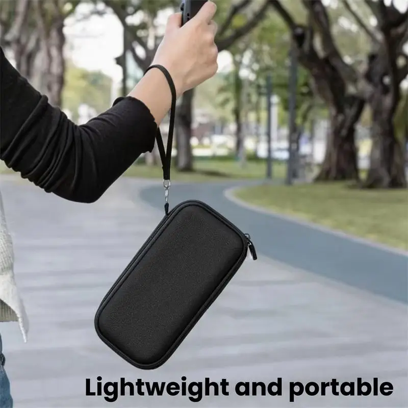 Outdoor Portable And Durable Hard Shell EVA Storage Bag Black Portable Zipper Headphone Bag Small Mini Bag Digital Accessories