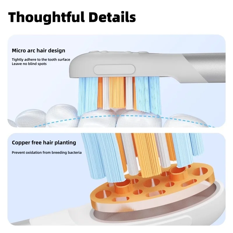 رأس فرشاة الأسنان الكهربائية للأطفال من أوكلين، شعيرات ناعمة، تصميم تفاعلي لحماية اللثة، ملحقات تنظيف كاملة التأثير للأطفال