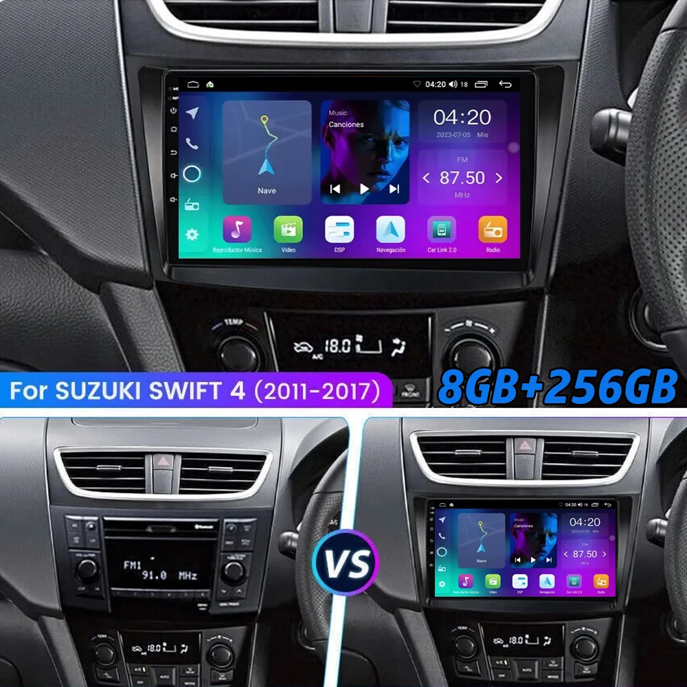 

Android 15 автомобильный радиоприемник для Suzuki Swift 2011-2015 авторадио мультимедийный плеер навигация 4G + Wi-Fi 2Din 9 дюймов CarPlay Auto