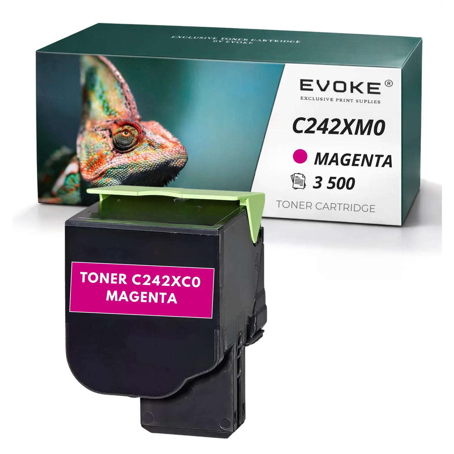 Evoke Compatibele Toner voor Lexmark C2425/C242 m C2425 C242M C242Xm0 Magenta 3500 Pagina's C2425Dw C2535Dw Mc2425Adw Mc2535Adwe