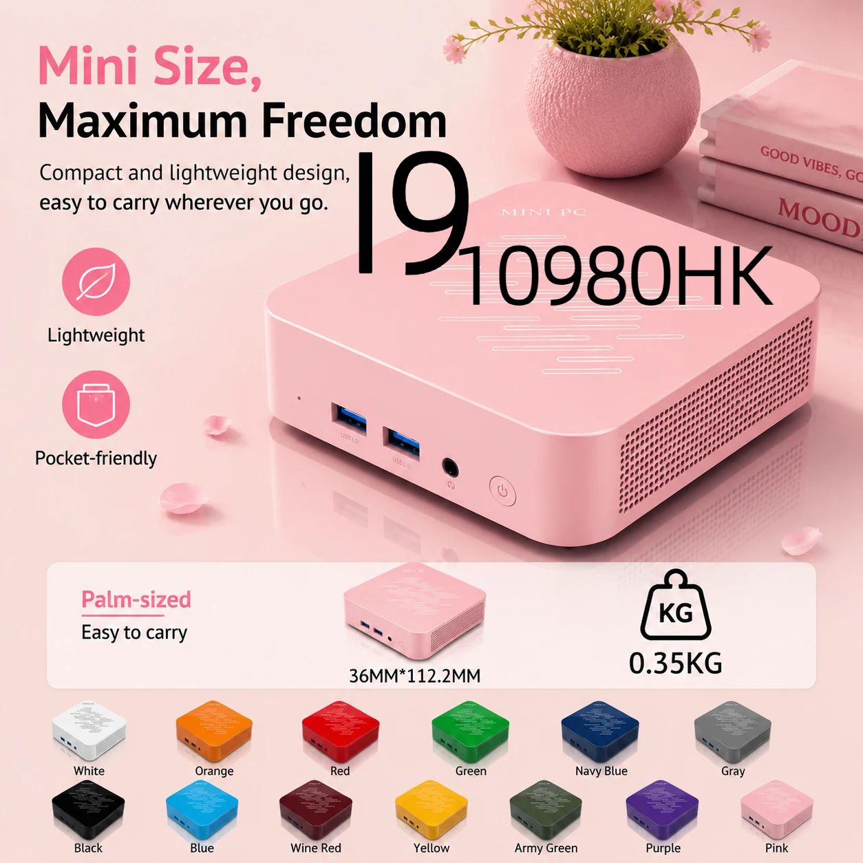 2026 Intel I9 10980HK Mini PC Portable Computer 16GB RAM 1TB 2TB SSD Gaming PC Windows 11 Pro Wifi 6 BT5.2 Office Study Gamer PC