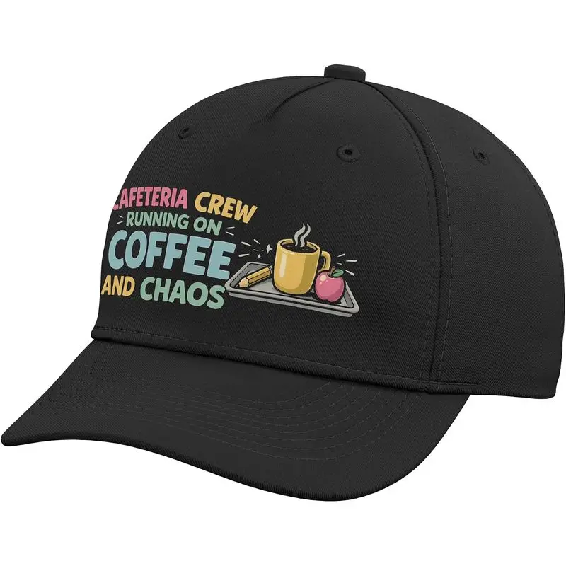 Lunch Lady Cafeteria Crew Running On Coffee And Chaos School Adjustable Baseball Hat