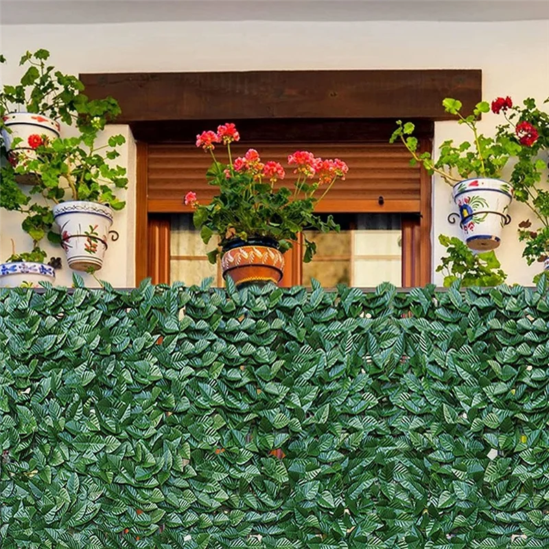 ABVJ-pantalla de valla de privacidad de hojas artificiales, paneles de seto de 2x1M, pantalla de balcón, pantalla de valla de hojas de hiedra para decoración de pared y jardín