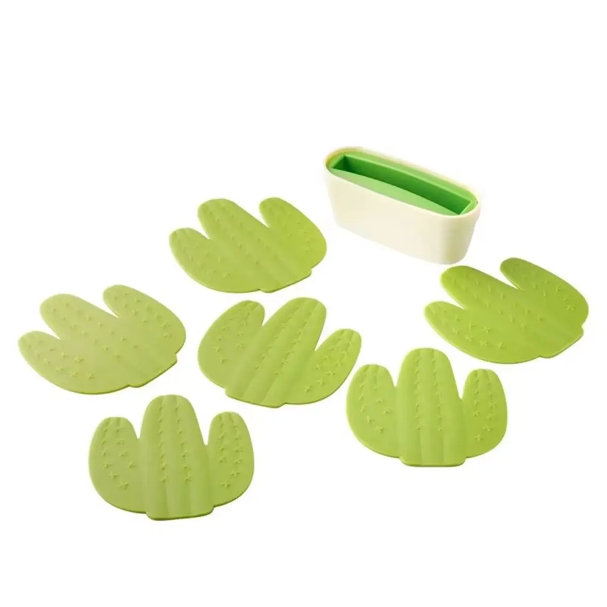 12pcs Cactus Coaster Set Insulation Mat Creativity Coaster Suitable for Beverage Bar Home Decor Coffee Table with Stand