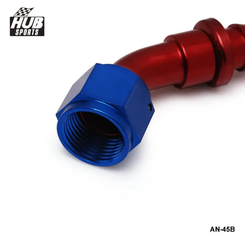 10pcs /set 45 Degree AN-8 Aluminum Oil cooler Hose Fitting 8 AN Fuel Push-On Hose End fittings Adaptor HU-AN8-45B