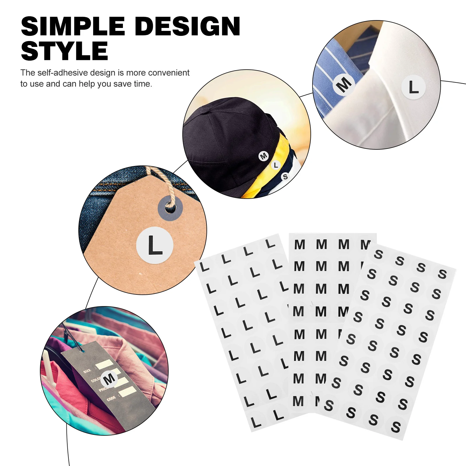 1500 Uds pegatinas de tamaño autoadhesivas redondas etiquetas adhesivas de tamaño de ropa para clasificación de ropa y etiqueta adhesiva de inventario de ropa