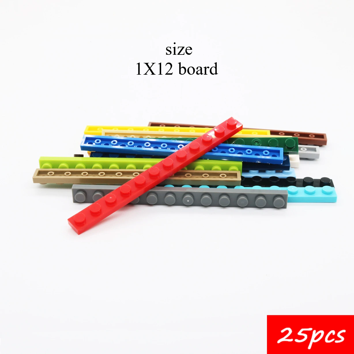 25PCS MOC 60479 1x12 Board Building Blocks Kit Plate House Castle Bricks Particle Puzzle Idea Toys Children Birthday Xmas Gifts