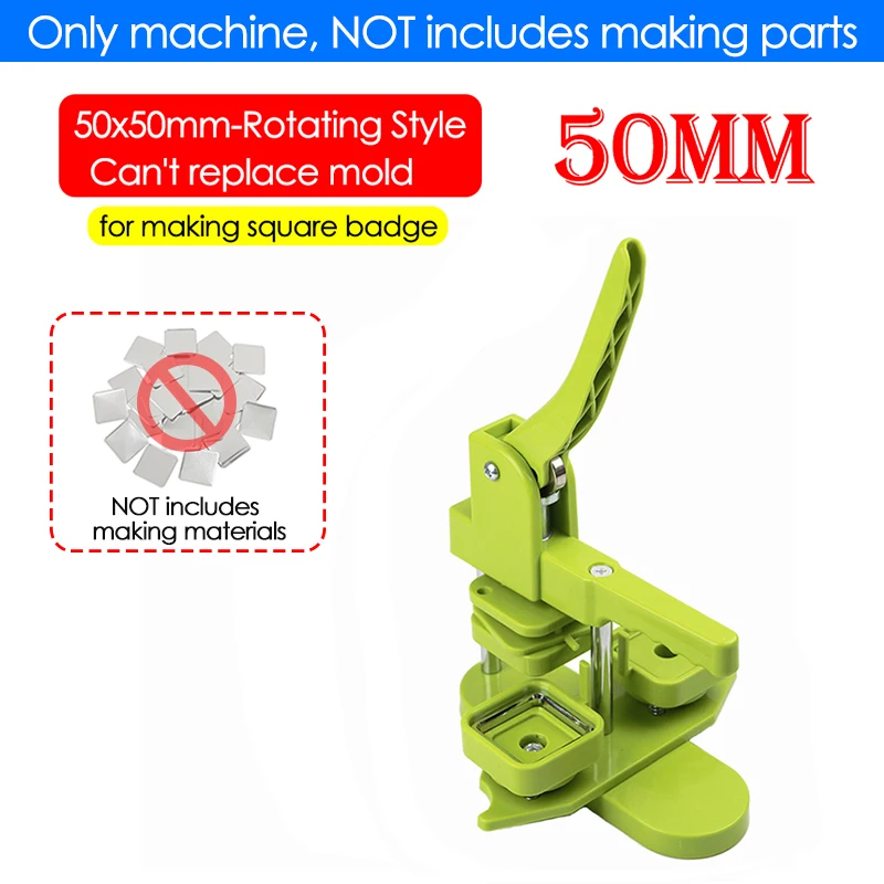50mm Vierkante Badge Button Maker 50x50mm Metalen Lege Badge Button Onderdelen voor DIY Maken Koelkast Magneten Badge/Pins Set