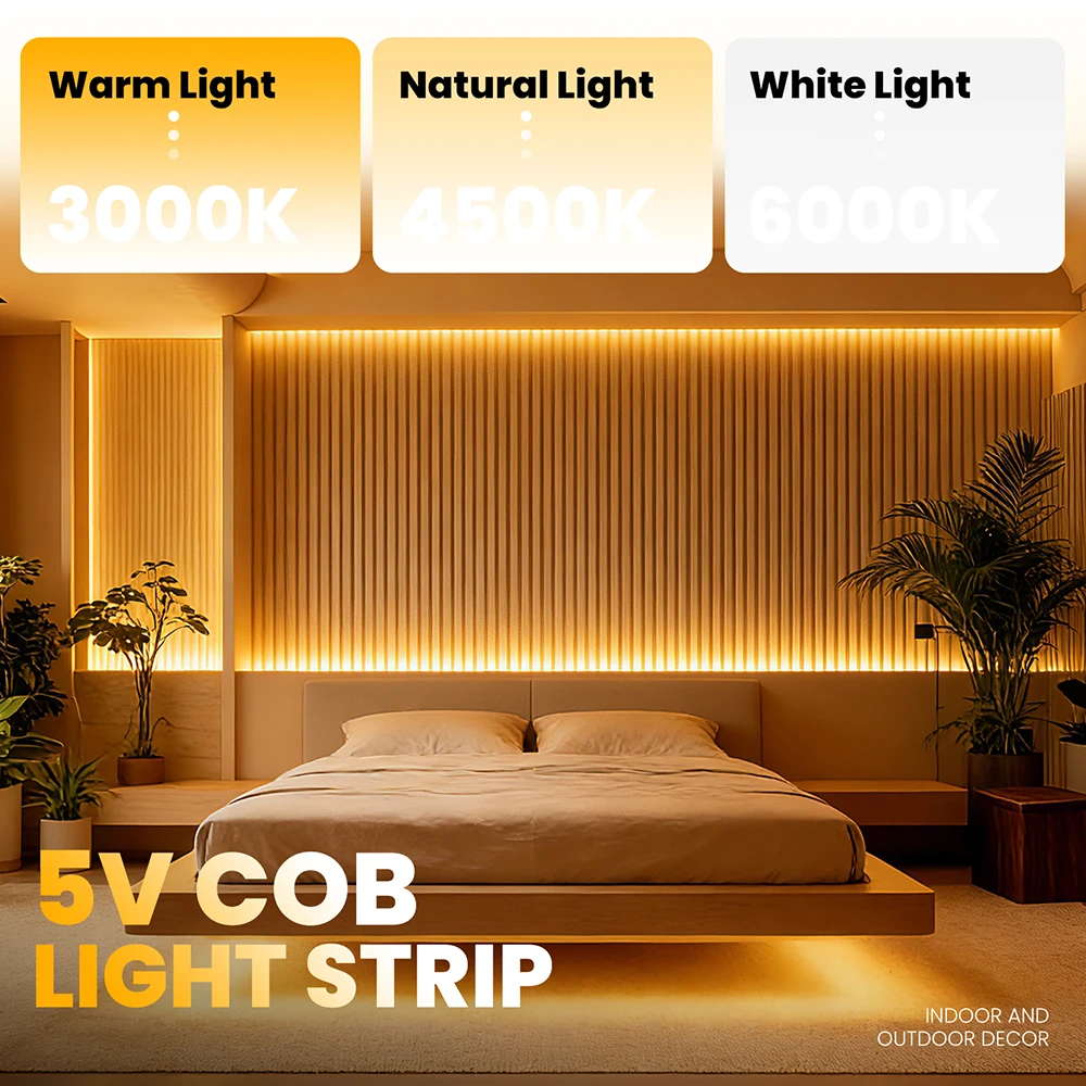 5V COB LED Silikon-Neonstreifenlicht mit Sensor, automatisches Ein-/Ausschalten, dimmbar, USB-/Batteriebetrieb, wasserdicht, flexibles Linearlampenlicht 3000K 4000K 6000K – Detail 21