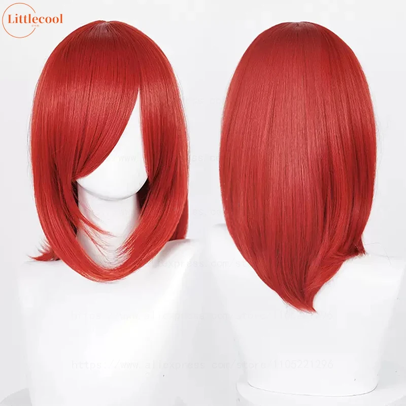 40cm Basic Anime Cosplay Wig With Bang Blond Black White Red Pink Green Blue Brown Gold Blue Purple Heat Resistant Hair Wigs