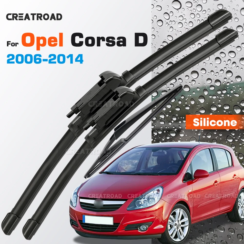 

Silicone Wiper Blades Fit For Opel Corsa D 2006-2014 Coated Silent HD Wear-Resistant Windshield Wipers 26"+16"+12"