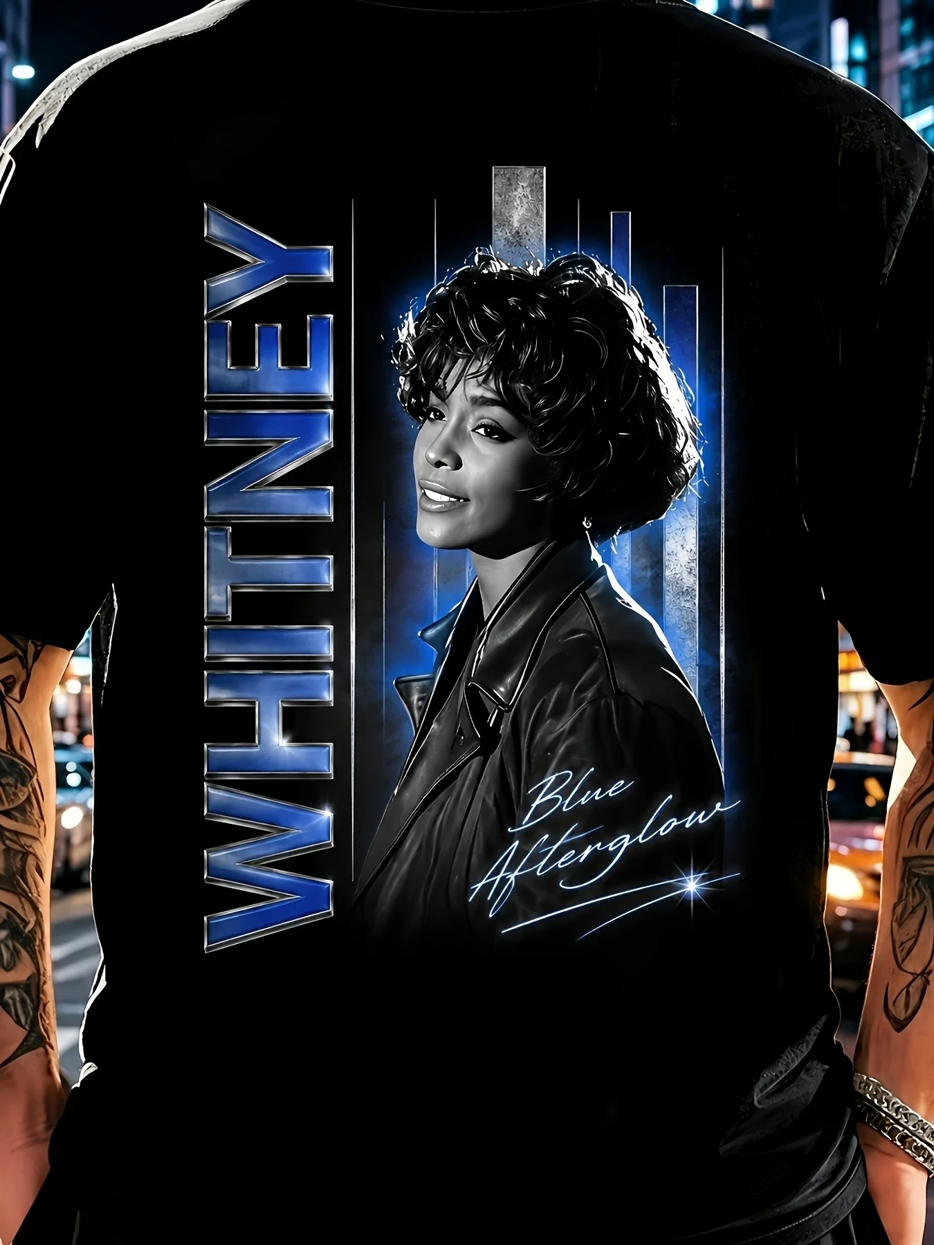 Women's Whitney H Tonight Unisex 100% T-shirt, Soft and Comfortable, Suitable for Couples, Families, Gyms and Daily , Wardrobe Must-have, Soft Stretch Crew Neck Short-sleeved Top, Machine Washable, Spring and Summer Clothing, Back-to-school Gifts