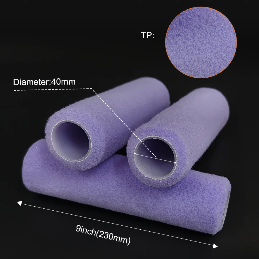 Rolo de pintura estilo gaiola de poliéster LP tecido de 9 polegadas x 1,5 polegadas de 10 peças, pelúcia média;