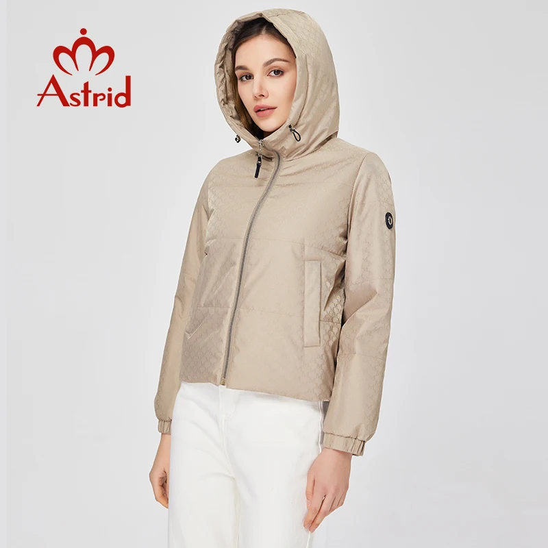 Astrid Women\'s Spring Jacket 2023 Short Thin Cotton Padded Coat Woman Clothing Female Warm Parkas Fashion Print Luxury Fabric