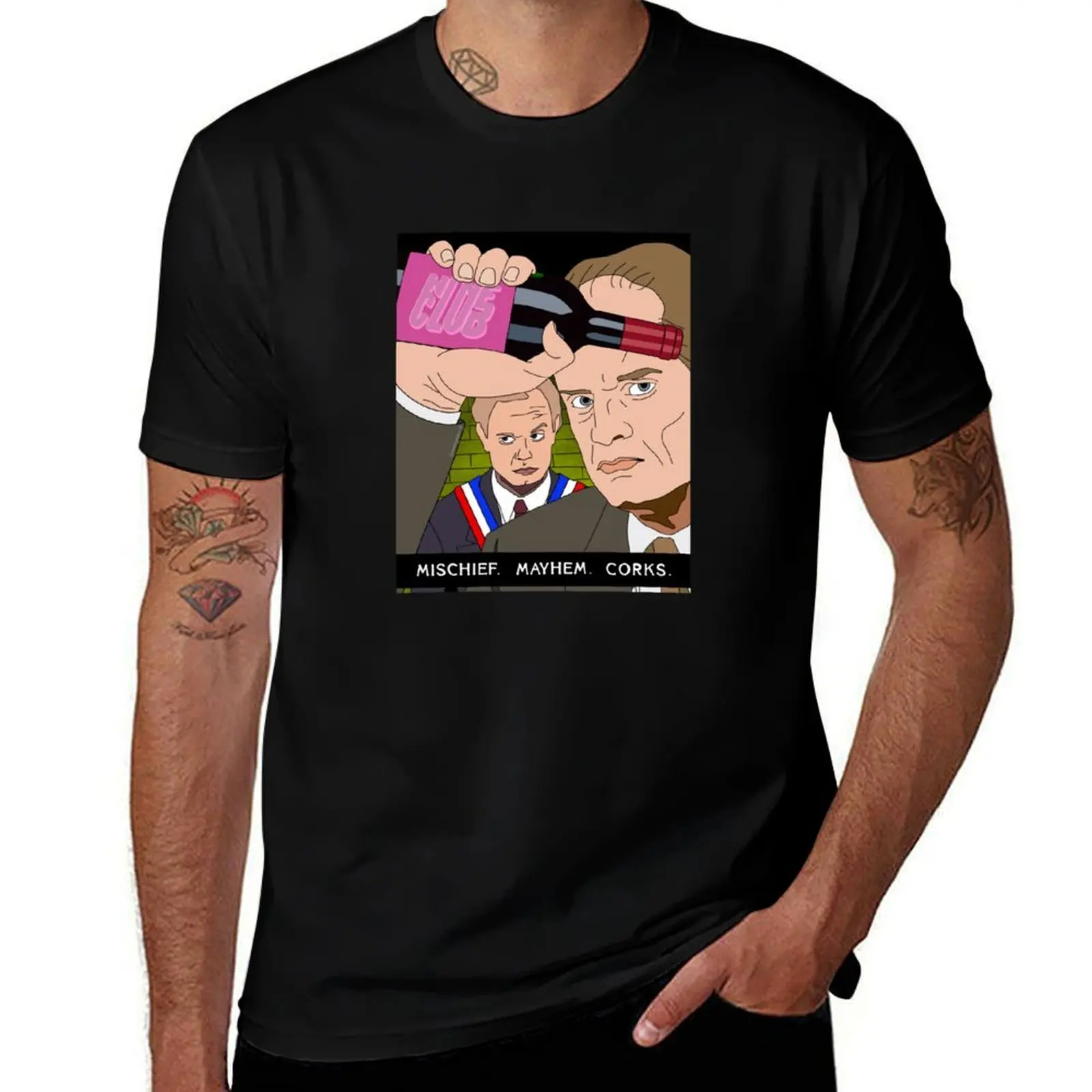 Niles and Frasier —Wine Club - Whine Club - Hail Corkmaster - Merlot Shiraz Cabernet T-Shirt