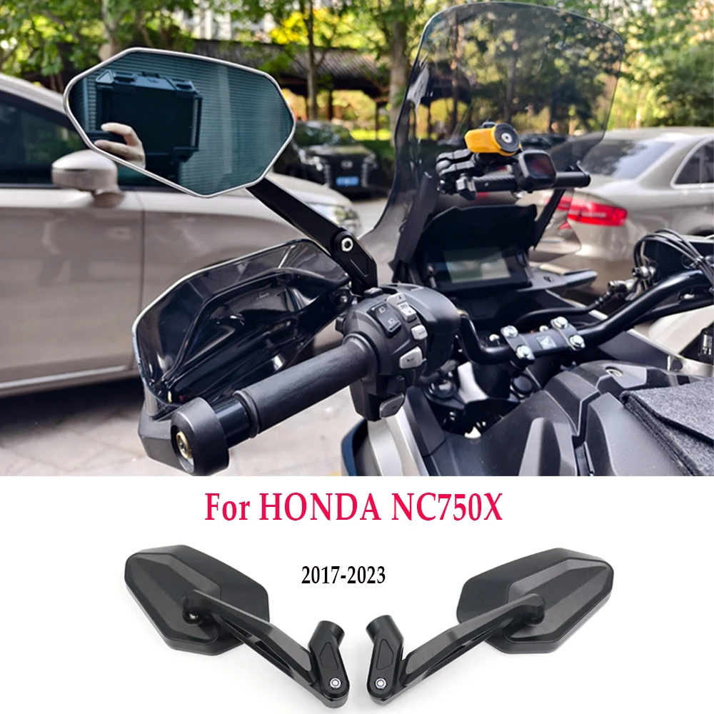 New Motorcycle Rearview Mirror Large Field of View Ultra Wide Angle Reflector Folding Side Mirrors For Honda NC750X 2016-2024