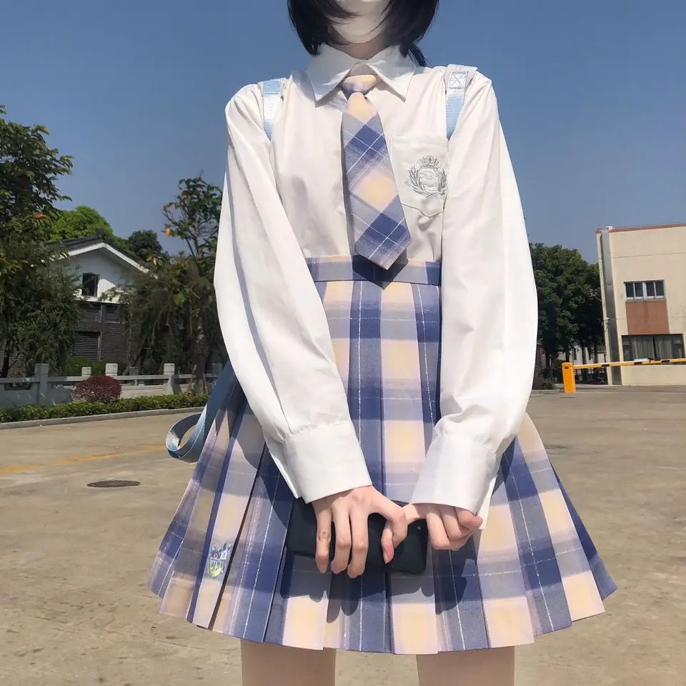 

Japan Original JK Uniform Silver Thread Embroidered Plaid Skirt Versatile Skirt Pleated Skirt Spring Style