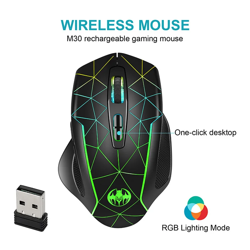 

【Mouse】2.4G gaming mouse wireless charging luminous mouse, automatically moving cursor and preventing computer screen locking