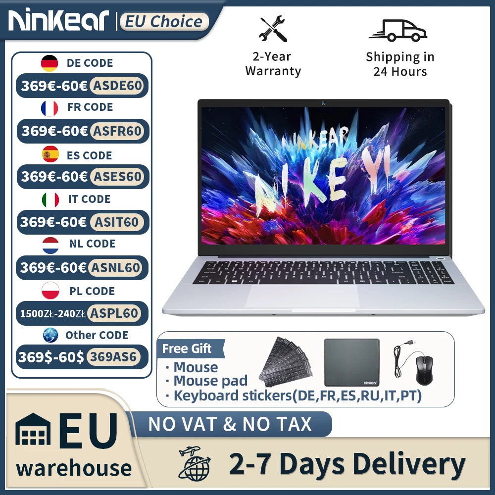 Ninkear a15 pro laptop und ryzen™5 6600h bis 4,5 GHz 15.6 'fhd ips 32GB DDR5 1TB SSD Wifi6 Tastatur mit Hintergrund beleuchtung