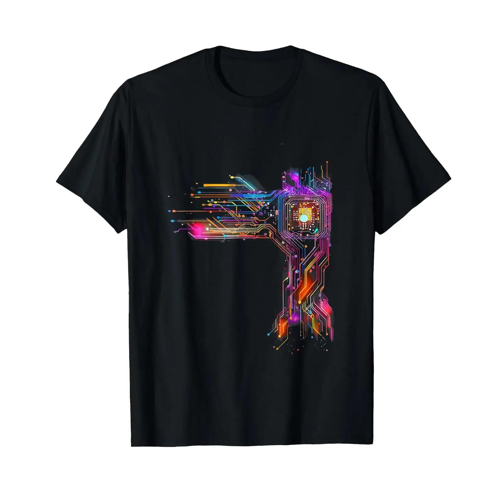 CPU Processor Board Technology Nerd Computer Chip Scientist T Shirt black vintage Washed Top For Everyday Wear Versatile Unisex