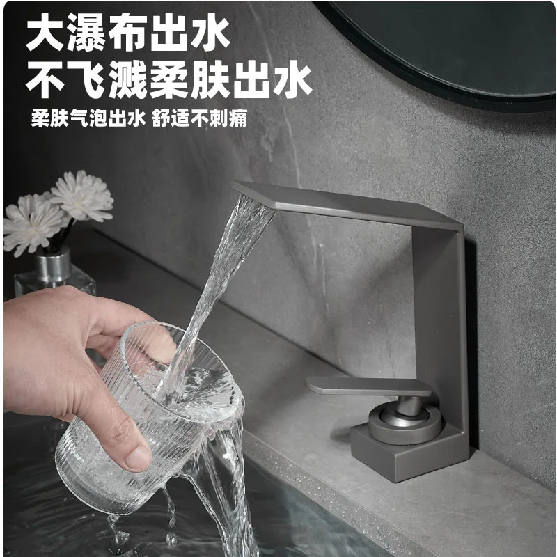 

Смесители для раковины из нержавеющей стали с фиксированной столешницей, квадратные смесители для раковины с водопадом, широкий излив, обустройство дома Waterkranen YSSLT