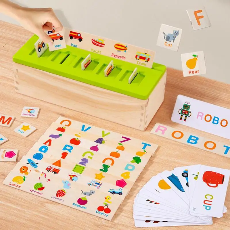 Wooden Shape Sorter Toy Wooden Matching Box Knowledge Classification Box Color Shape Preschool Learning Toy Sorting Box