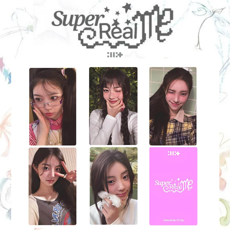 Imagem -03 - K-pop Álbum Cartão Lomo Novo Álbum Cartão Postal Super Real ME Cartão Colecionável Magnético Wonhee Moka Iroha Yunah 5pc Set