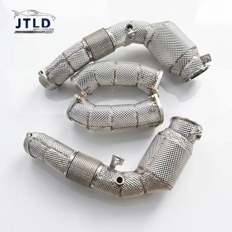 JTLD High performance Downpipe with 100-cell Catalytic Converter with heat shield for 2024 BMW X5 60i X5 M60i xDrive