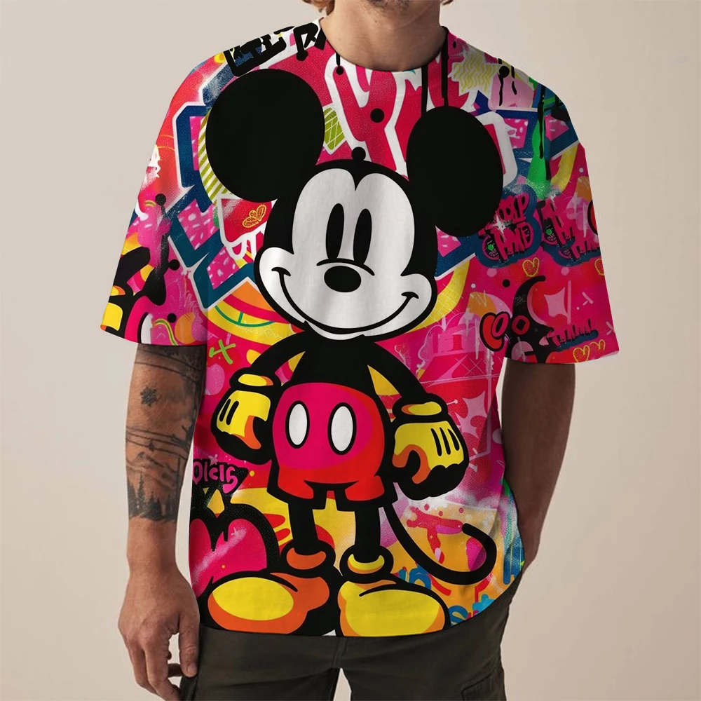 

Men Disney Mickey Mouse Print T-Shirt Summer Men's Street Fashion Casual Sports Loose O Neck Quick Dry Short Sleeve Clothing Kid
