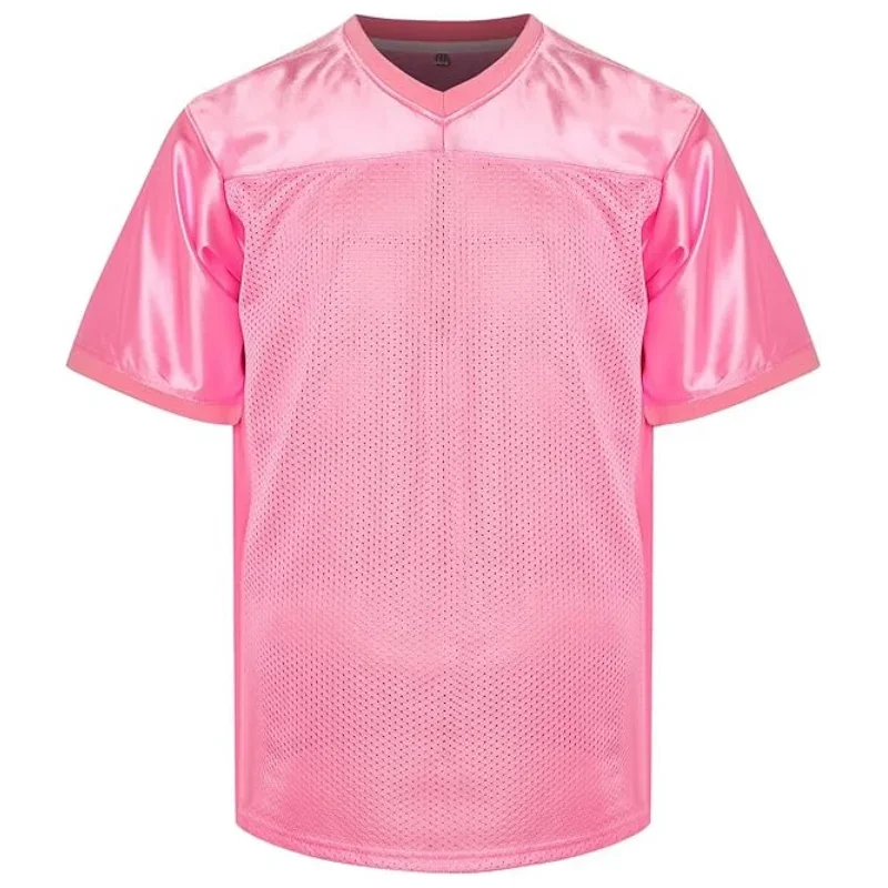 New Blank Football Jersey Mens Outdoor Sports Clothing Training Tops Breathable Quick Drying American Soccer Shirt Pink