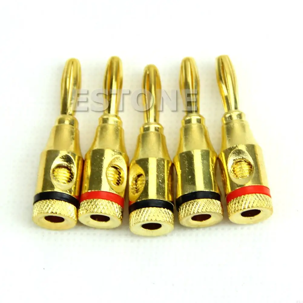 

8pcs/4pair 4mm Banana Plug Gold-plated Amp Wiring Pin Plug Banana Plug Adapter