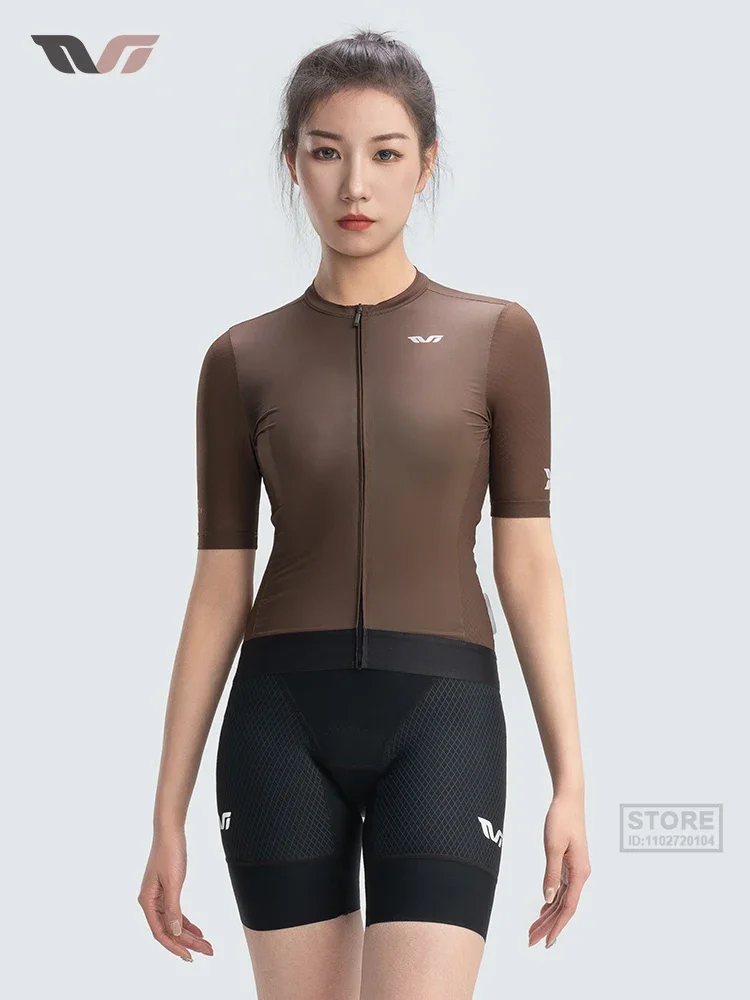 ROCKBROS-Maillot de cyclisme pour femmes, vêtements de vélo anti-UV, chemises de vélo respirantes à séchage rapide, manches courtes, fermeture éclair YKK, été