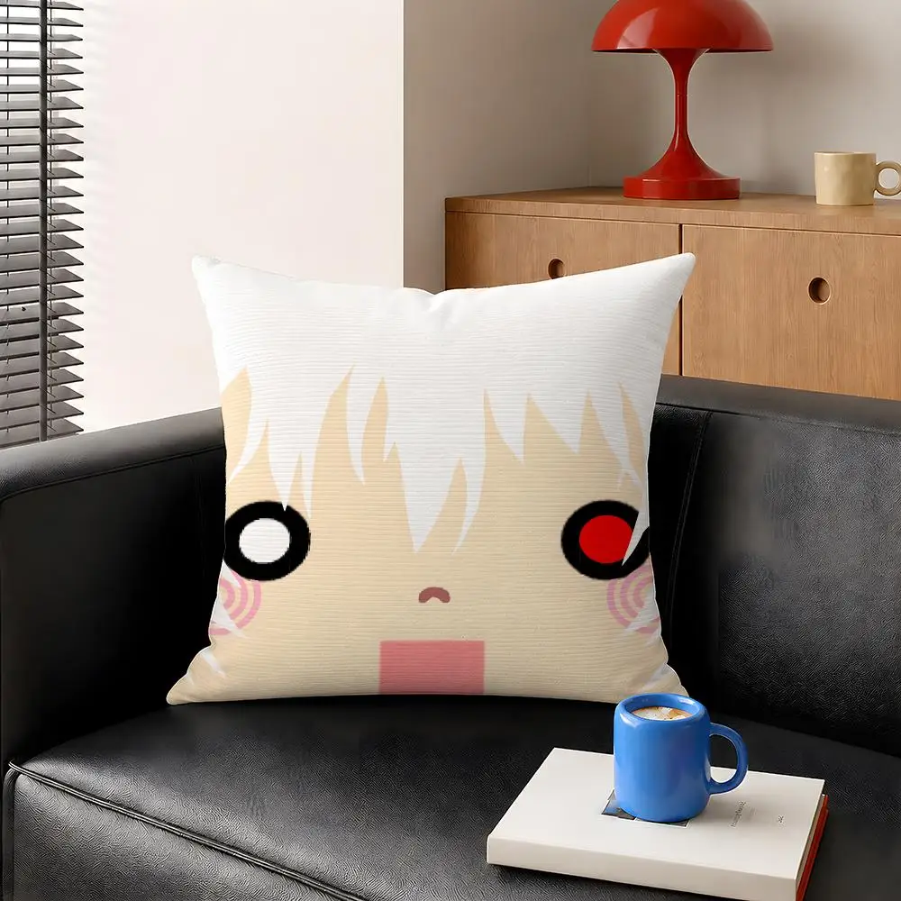 Anime Tokyo Ghoul Kaneki Cushion Cover Decorative Pillowcase Soft Short Plush Cozy Durable Sofa Home Decor Items Gift