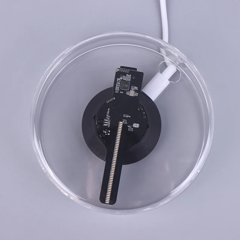 3D Holographic Advertising Lights LED Desktop Model Fan Screen With Audio Playback With Transparent Cover Holographic Fan