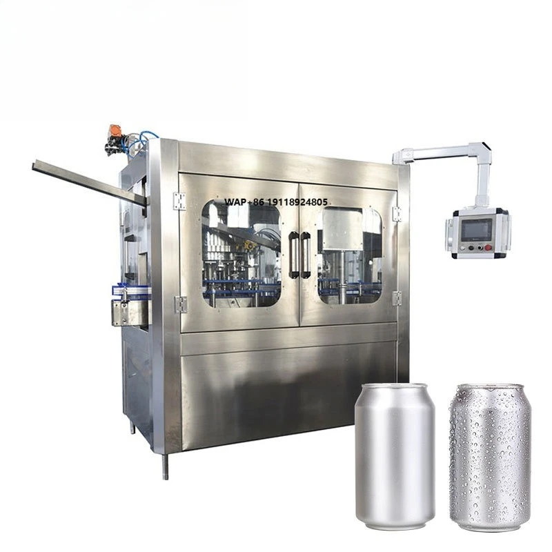 Aluminum PET Can Soda Carbonated Energy Drinking Water Beer Filling Canning Machinery for Beverage Production Line
