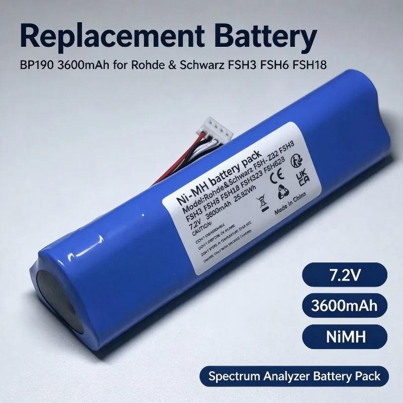 `7.2V 3600mAh NiMH Replacement Battery BP190 for Rohde & Schwarz FSH3 FSH6 FSH18 Spectrum Analyzer`