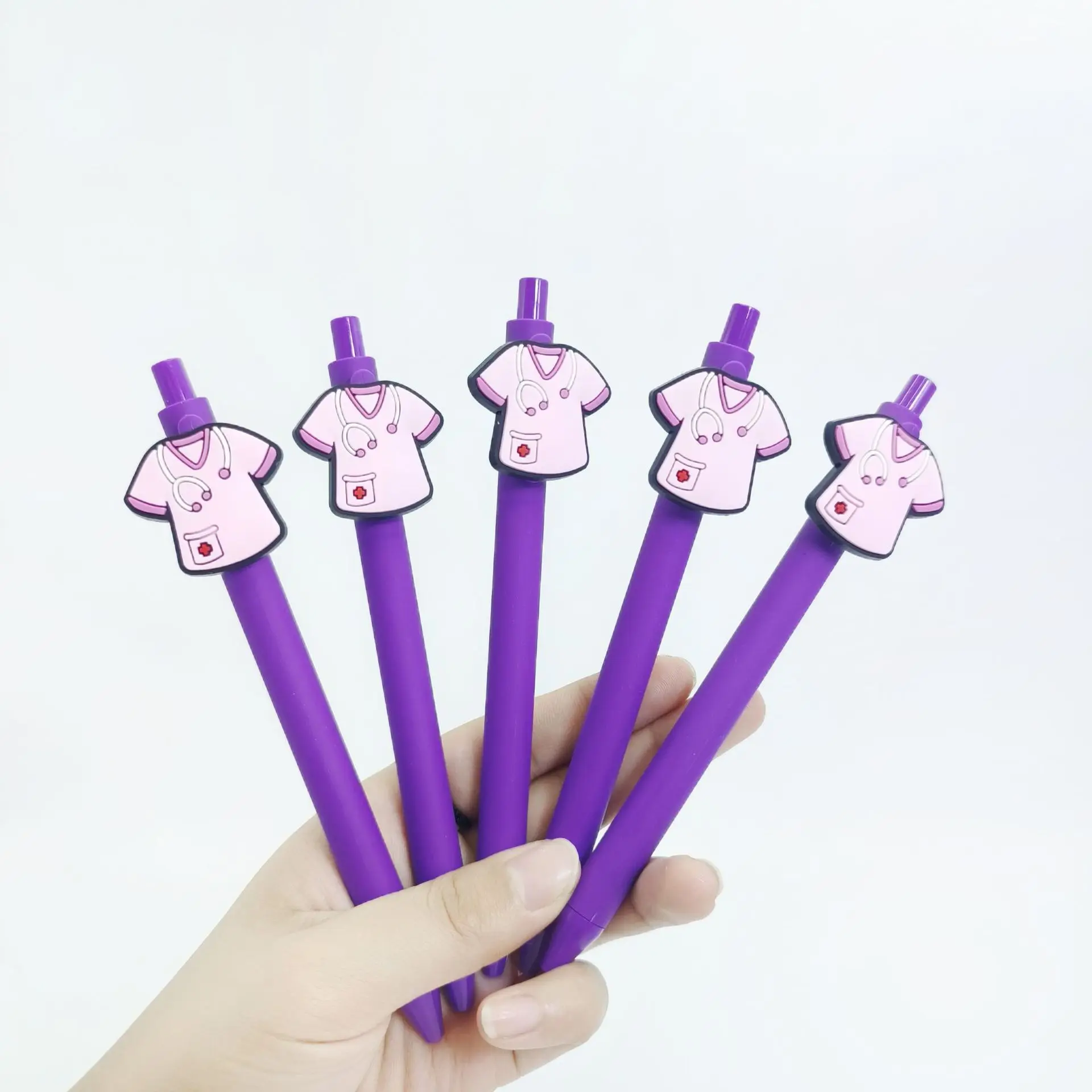 جديد عملي وبسيط الملابس الطبية تصفيف قلم حبر جاف الأرجواني سلسلة الصحافة هدية القلم طالب الكتابة هدية طبية القلم #3